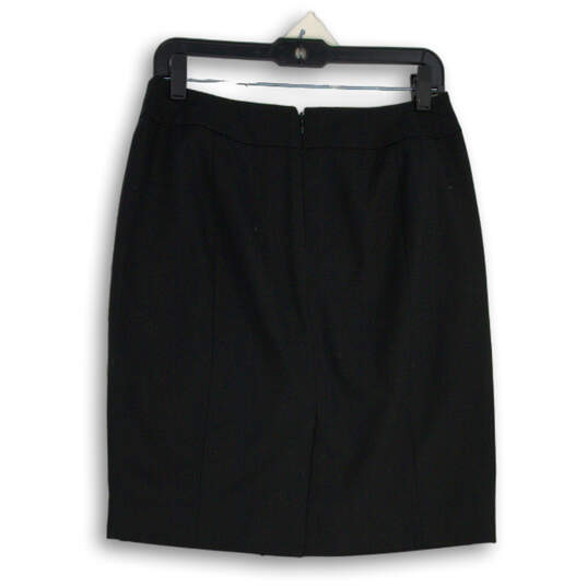 Womens Black Flat Front Straight & Pencil Skirt Size 8 Petite image number 2