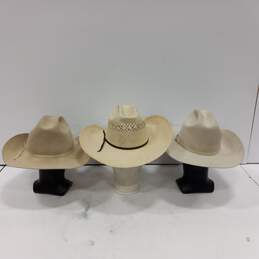Bundle Of 3  Assorted Cowboy Hats Sz 71/8 & 73/8 alternative image