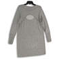 Womens Gray Heather Round Neck Long Sleeve Back Cutout Sweater Dress Size S image number 2