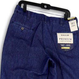 NWT Mens Blue Premium Stretch Denim Pockets Wide Leg Jeans Size 32x30
