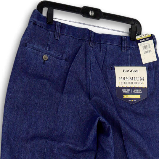 NWT Mens Blue Premium Stretch Denim Pockets Wide Leg Jeans Size 32x30 image number 1