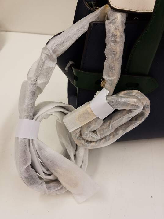 Michael Kors Carmen Saffiano Leather Satchel Navy image number 4