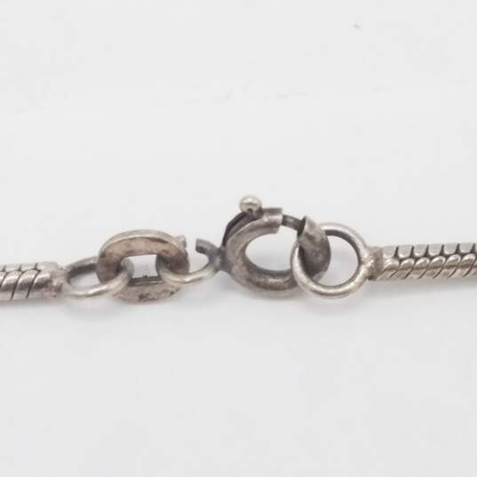 Sterling Silver Gemstone Rectangle Pendant 24Inch Necklace Damage 45g image number 5