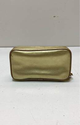 Coach Pebble Leather Turnlock Wallet Wristlet Gold Metallic alternative image