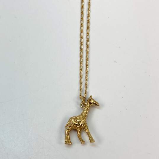 Designer J. Crew Gold-Tone Lobster Clasp Fashionable Camel Pendant Necklace image number 2