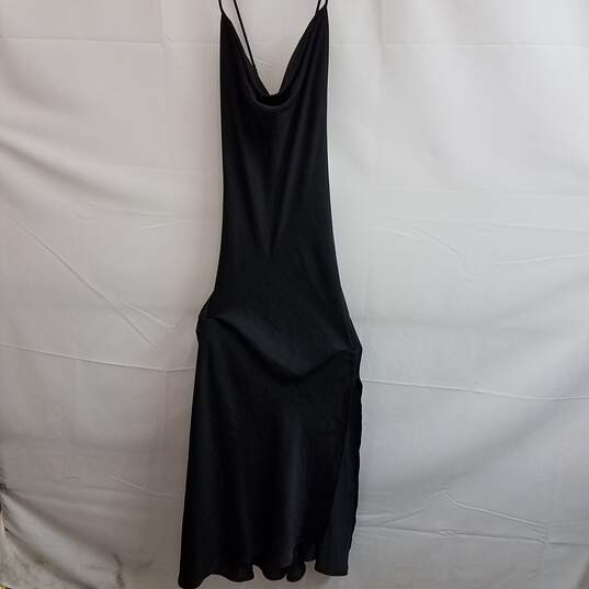Astr Black Satin Cowl Neck Slip Dress Size XL image number 1