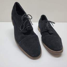 Carlo Morandi Neutral Black Oxford Suede Leather Shoes Mens Size 12D