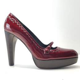 Stuart Weitzman Patent Leather Mary Jane Pumps Red 7