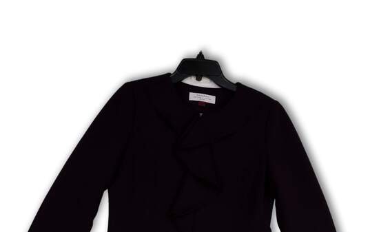 Womens Purple Ruffle Long Sleeve Regular Fit Full-Zip Jacket Size 8P image number 3
