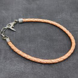 Chamilia Braided Leather Sterling Silver Bracelet 2.9g