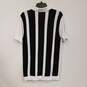 Mens Black White Striped Short Sleeve Collared Button Up Shirt Size Medium image number 2