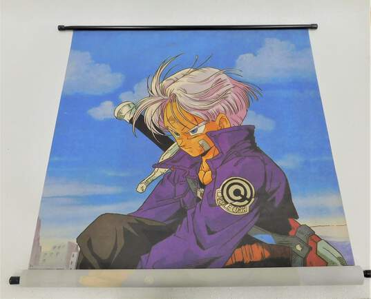 VTG Dragon Ball Z Future Trunks Wall Art Banner Fabric Hanging Scroll 41x30 image number 2