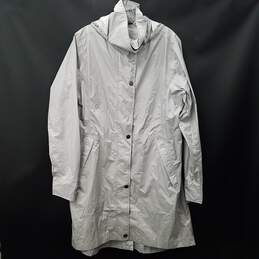 Gray Hooded Rain Jacket Sz XL