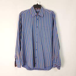 Bugatchi Uomo Men Blue Long sleeve Button Up Shirt sz M