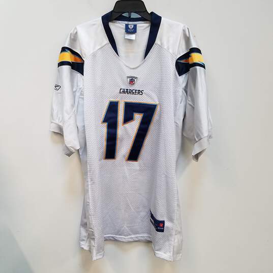 Mens White Los Angeles Chargers Phillip Rivers #17 NFL Jersey Size 52 image number 1