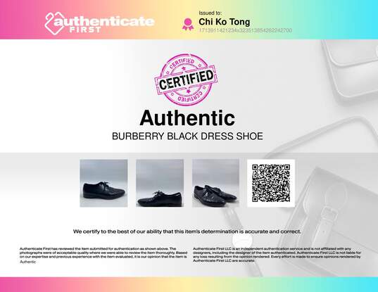 Authentic Burberry Black Derby Dress Shoe M 6.5 image number 7
