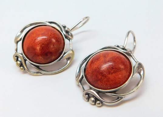 Artisan 925 Sterling Silver & Coral Jewelry image number 4