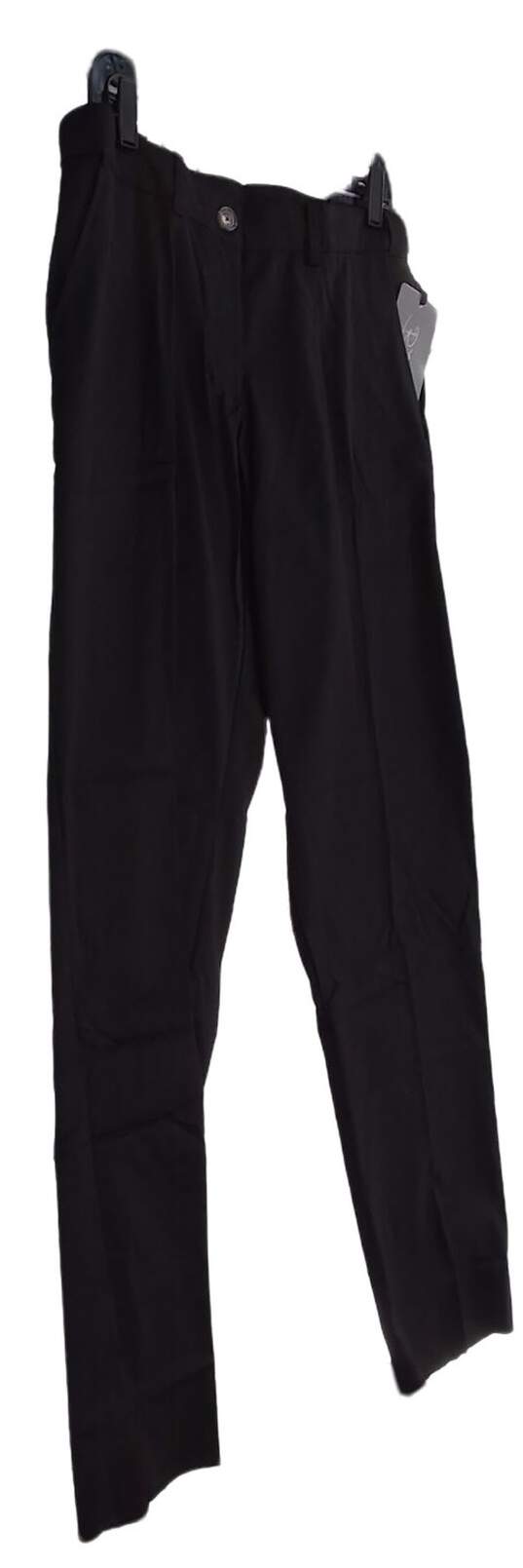 NWT Mens Black Flat Front Pockets Straight Leg Formal Dress Pants image number 2