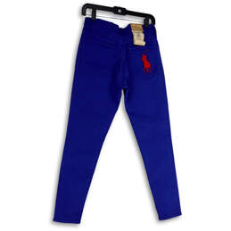NWT Womens Blue High Rise 5-Pocket Design Skinny Leg Ankle Jeans Size 28 alternative image