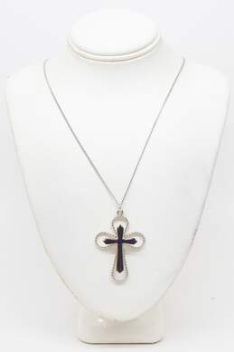VTG Sarah Coventry Silvertone Cross Pendant Necklace & Drop Earrings Set alternative image