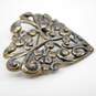 Carolyn Pollack Relios 925 Open Scrolled Floral Heart Brooch 7g image number 5