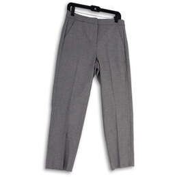Womens Gray Regular Fit Pockets Flat Front Dress Pants Size 6