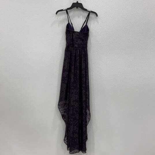 NWT Womens Purple Spaghetti Strap V-Neck Hi-Low Maxi Dress Size 2 image number 2