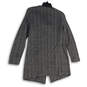 Womens Gray Chevron Fleece Pockets Asymmetrical Full-Zip Overcoat Size S image number 2