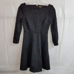 Kate Spade black ponte knit boatneck fit and flare dress 0
