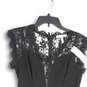 NWT Womens Black Lace Back Pleated Back Zip Short Fit And Flare Dress Size 4 image number 3