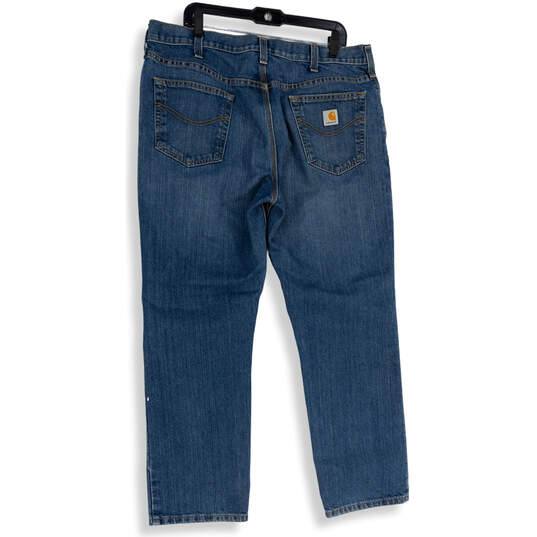 Mens Blue Denim Medium Wash 5-Pocket Design Straight Leg Jeans Size 40x30 image number 2