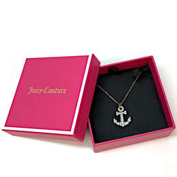 NWT Designer Juicy Couture Gold-Tone Marine Pendant Necklace With Box