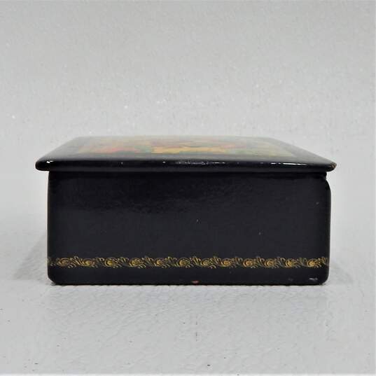 Vintage Ruslan and Ludmila Pushkin Russian Hand Painted Lacquer Box Mstera image number 5