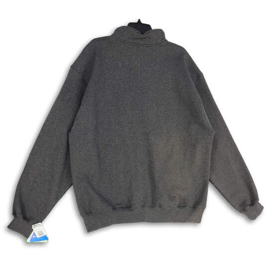 NWT Mens Gray Heather Mock Neck Long Sleeve Full Zip Track Jacket Size XL image number 2