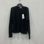 NWT Womens Black Knitted V-Neck Long Sleeve Pullover Sweater Size Large image number 1