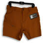 NWT Womens Burnt Orange Flat Front Zip Pocket Utility Shorts Size 12 image number 1