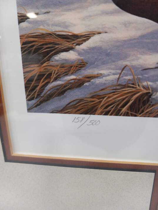 R.Millette  #158/500 Two Pheasants Walking In Snow Art Print image number 4