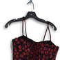 NWT Womens Red Black Floral Spaghetti Strap Mini Dress Size Small image number 4