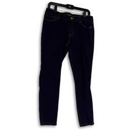Womens Blue Denim Dark Wash Pockets Regular Fit Skinny Leg Jeans Size 6 alternative image