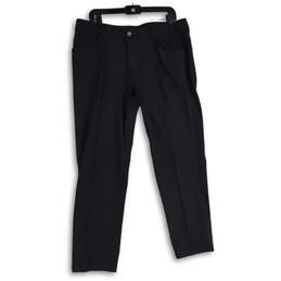 Mens Gray Flat Front 5-Pocket Design Straight Leg Ankle Pants Size 36