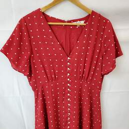 Madewell Red Mini Dot Print Dress in Size 8 alternative image