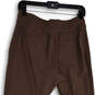 Womens Brown Flat Front Elastic Waist Pockets Pull-On Ankle Pants Size 4 image number 4