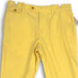 NWT Mens Yellow Flat Front Stretch Straight Leg Chino Pants Size 32x30 image number 3
