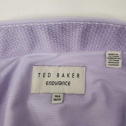 NWT Ted Baker Endurance MN's Light Blue Check Print Long Sleeve Shirt Size 16.5 image number 3