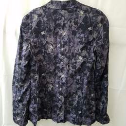 Aritzia Talula Women's Purple Black Floral Print Open Front Blazer Size 0 alternative image