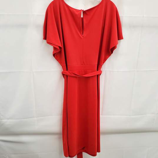 Ann Taylor Women's Red Stretch Blouson Dress Size 14 NWT image number 2