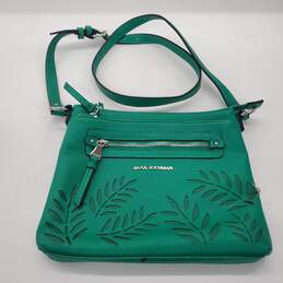 Dana Buchman Green Leaf Cutout Crossbody Bag