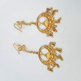 10K Gold Chandelier Dangle Earrings 6.1g