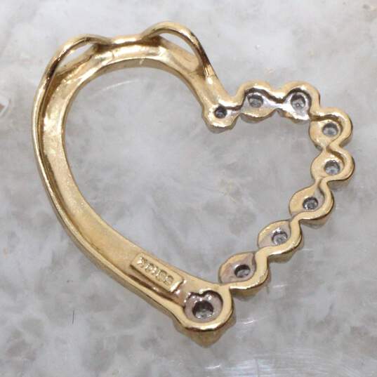 10K Yellow Gold Heart Pendant image number 2