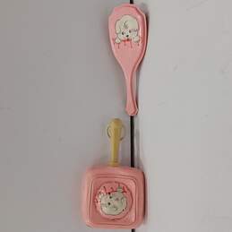 Pink Baby Rattle & Brush w/ Puppy Graphic